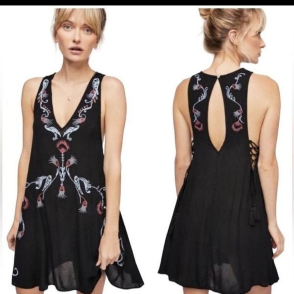 Free People Adelaide Slip embroidered Dress size M